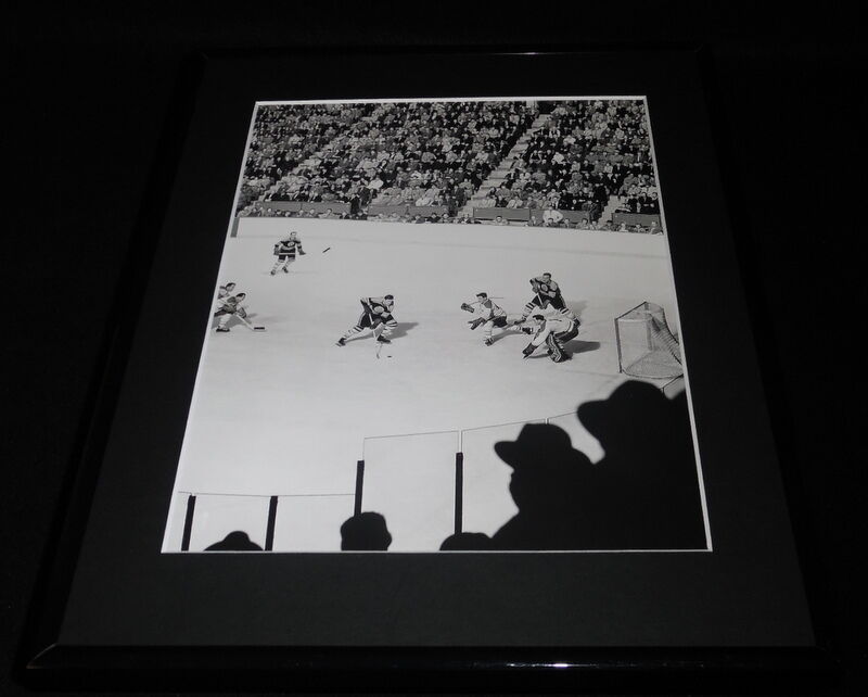 1955 Boston Bruins at Montreal Canadiens Framed 11x14 Photo Display