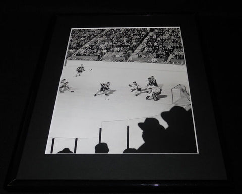 1955 Boston Bruins at Montreal Canadiens Framed 11x14 Photo Display