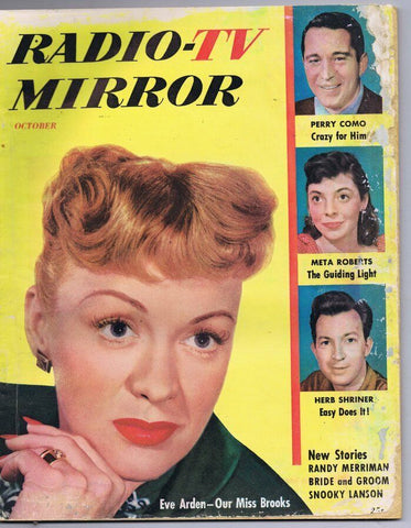 ORIGINAL Vintage October 1953 TV Radio Mirror Magazine Eve Arden Meta Roberts