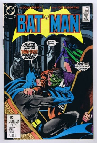 Batman #398 ORIGINAL Vintage 1986 DC Comics Two Face Catwoman GGA