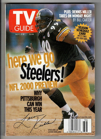 Sep 2 2000 TV Guide Levon Kirkland Steelers w/ Facsimile Signature