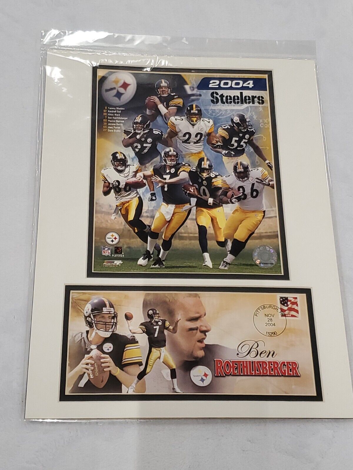 VINTAGE 2004 Pittsburgh Steelers 12x16 Matted Photo Display Ben Roethlisberger