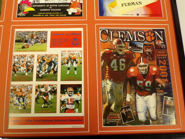 Clemson Tigers Football 16x20 Framed Program Covers Display