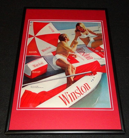 1972 Winston Cigarettes Framed 12x18 ORIGINAL Advertisement