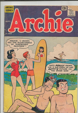 Archie #140 ORIGINAL Vintage 1963 Archie Comics GGA Beach