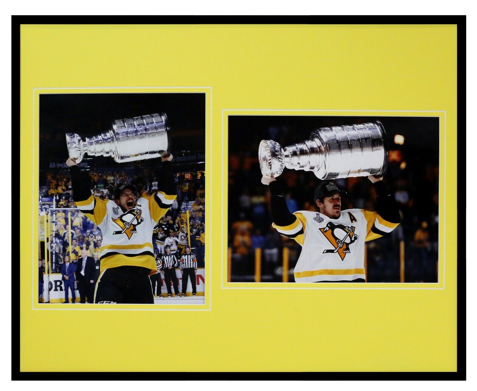 Sidney Crosby & Evgeni Malkin Stanley Cup Penguins Framed 16x20 Photo Display 