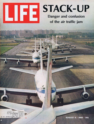 ORIGINAL Vintage Life Magazine August 9 1968 Air Traffic Jam