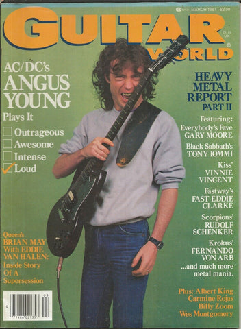 Guitar World Magazine ORIGINAL Vintage March 1984 Angus Young Brian May