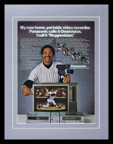 Reggie Jackson 1980 Panasonic Framed 11x14 ORIGINAL Vintage Advertisement