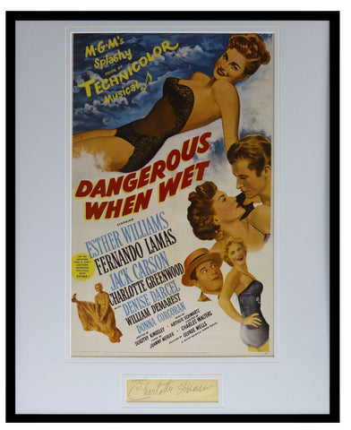 Charlotte Greenwood Signed Framed 16x20 Dangerous When Wet Poster Display JSA