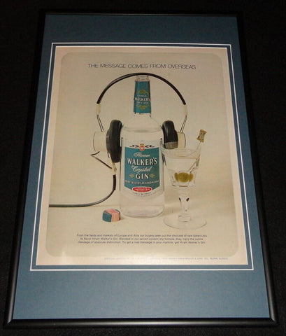 1972 Hiram Walker Crystal Gin Framed 12x18 ORIGINAL Advertisement 