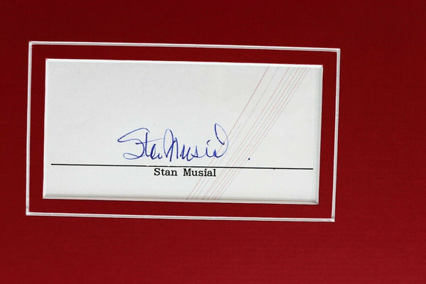 Stan Musial Signed Framed 16x20 Photo Display Cardinals JSA B