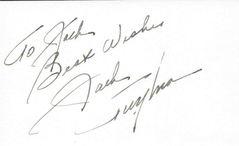 Jack Twyman Signed 3x5 Index Card Cincinnati Royals