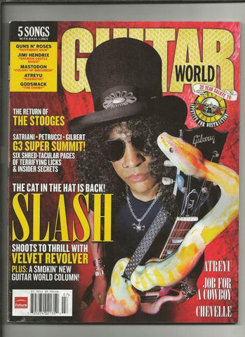 ORIGINAL Vintage July 2007 Guitar World Magazine w/ CD Slash Jimi Hendrix