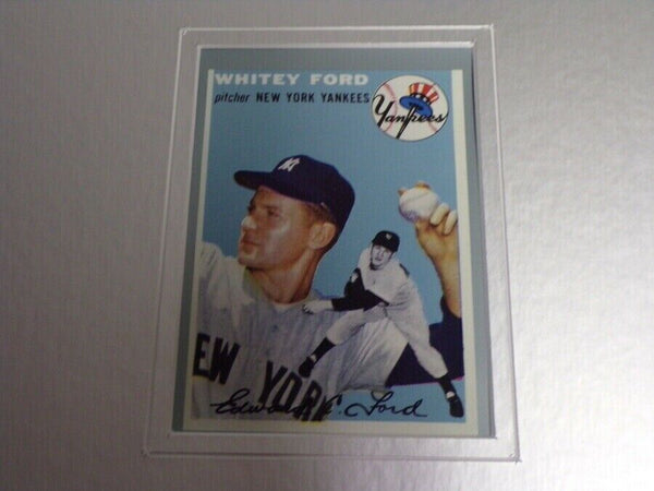 Whitey Ford 16x20 Framed 1954 Topps Reprint Card & Photo Display Yankees