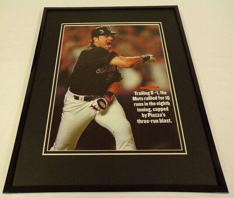 Mike Piazza 2000 HR Framed 11x14 Photo Display Mets