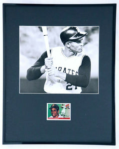 Roberto Clemente 16x20 Framed Photo & 1955 Topps Rookie Chrome Reprint Display