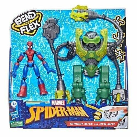 NEW SEALED 2021 Spider-Man Bend And Flex Spidey vs. Ock-Bot 6" Action Figure Set