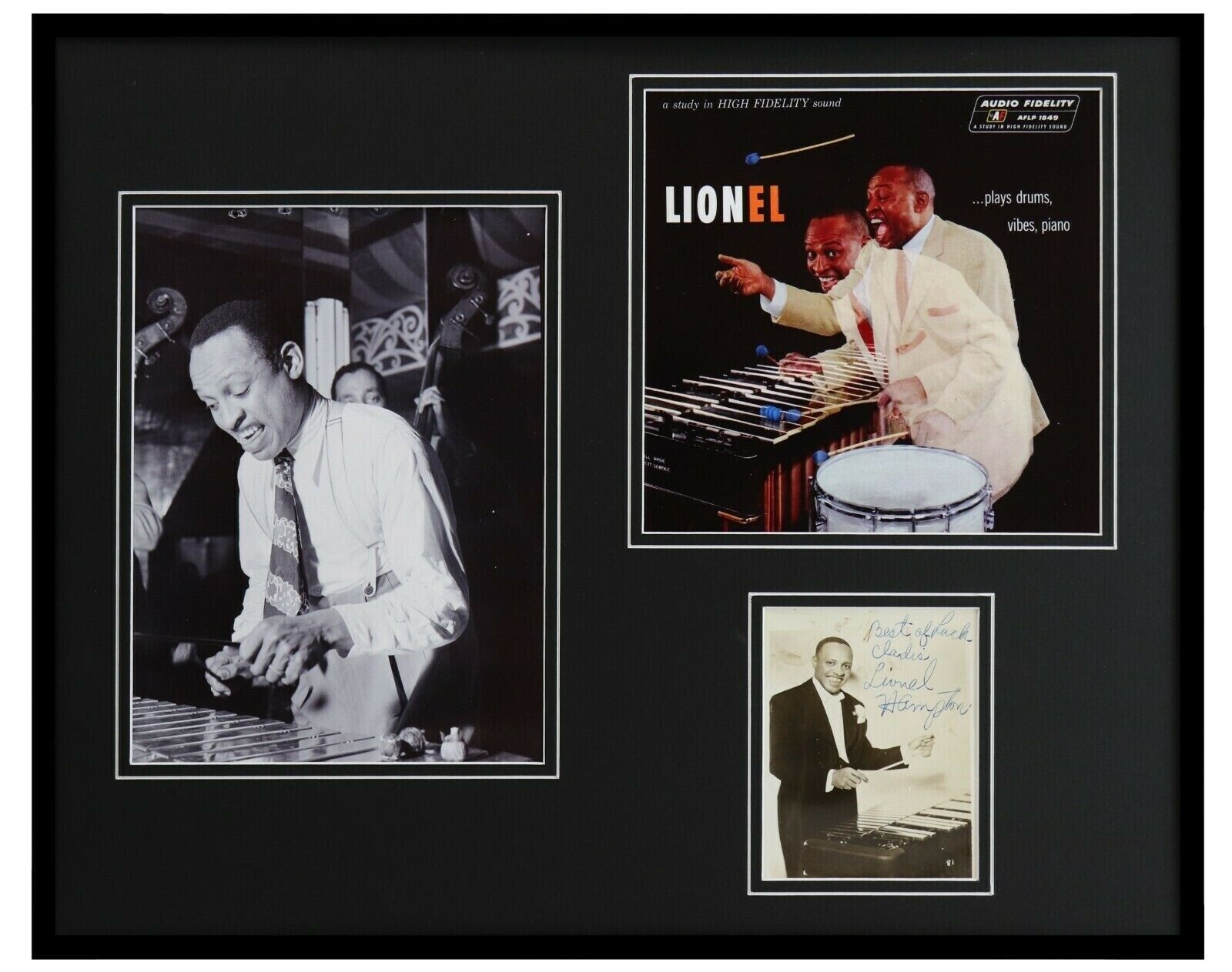 Lionel Hampton Signed Framed 16x20 Photo Set JSA 