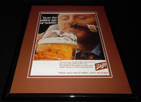 1969 Schlitz Beer Framed 11x14 ORIGINAL Vintage Advertisement