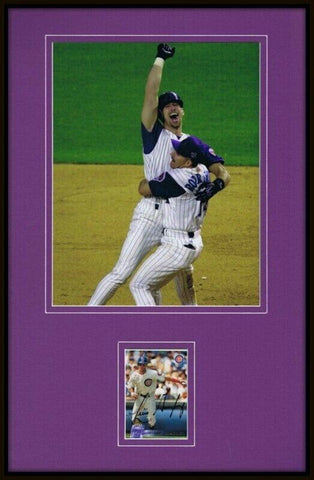 Luis Gonzalez Signed Framed 11x17 Photo Display Diamondbacks World Series