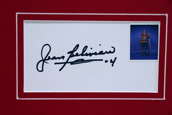 Jean Beliveau Signed Framed 16x20 Photo Display Canadiens Stanley Cup