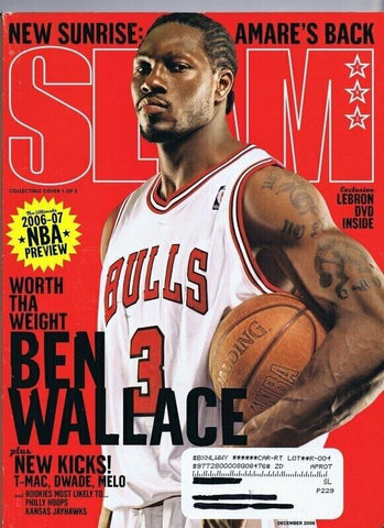 ORIGINAL Vintage Slam Magazine #103 December 2006 Ben Wallace w/ Lebron DVD