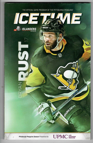 Mar 3 2018 NY Islanders @ Pittsburgh Penguins Program Sidney Crosby OT Goal