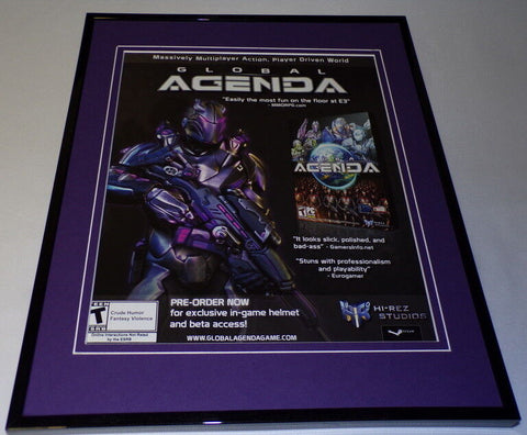 Global Agenda 2010 Framed 11x14 ORIGINAL Advertisement