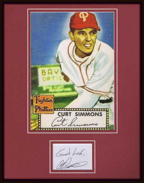 Curt Simmons Signed Framed 11x14 Photo Display Phillies