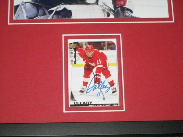 Dan Cleary Signed Framed 11x14 Photo Display Red Wings 