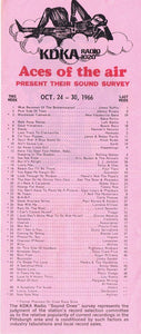 KDKA 1020 Pittsburgh VINTAGE October 24 1966 Music Survey Rolling Stones 