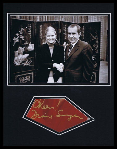 Diane Sawyer Signed Framed 11x14 Photo Display ABC News w/ Richard Nixon