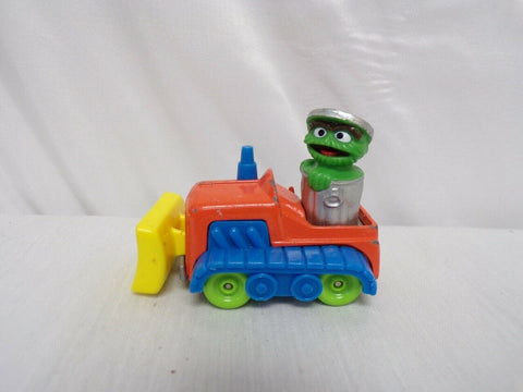 ORIGINAL Vintage 1986 Playskool Sesame Street Oscar the Grouch Metal Bulldozer