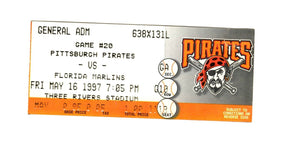 May 16 1997 Florida Marlins @ Pittsburgh Pirates Ticket Three Rivers Stadium