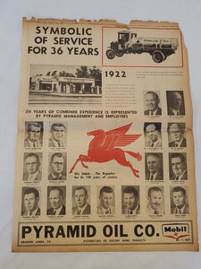 VINTAGE 1958 Mobil / Pyramid Oil Full Page Newspaper Advertisement