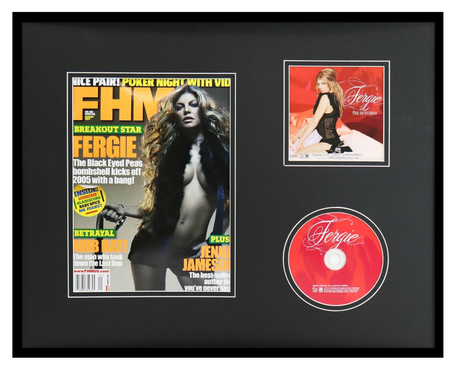 Fergie 16x20 Framed ORIGINAL FHM Magazine Cover & Dutchess CD Display