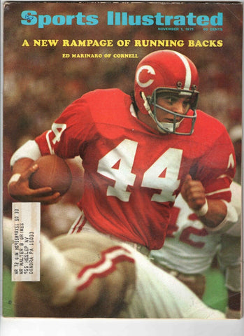 Nov 1 1971 Sports Illustrated Magazine Ed Marinaro Cornell