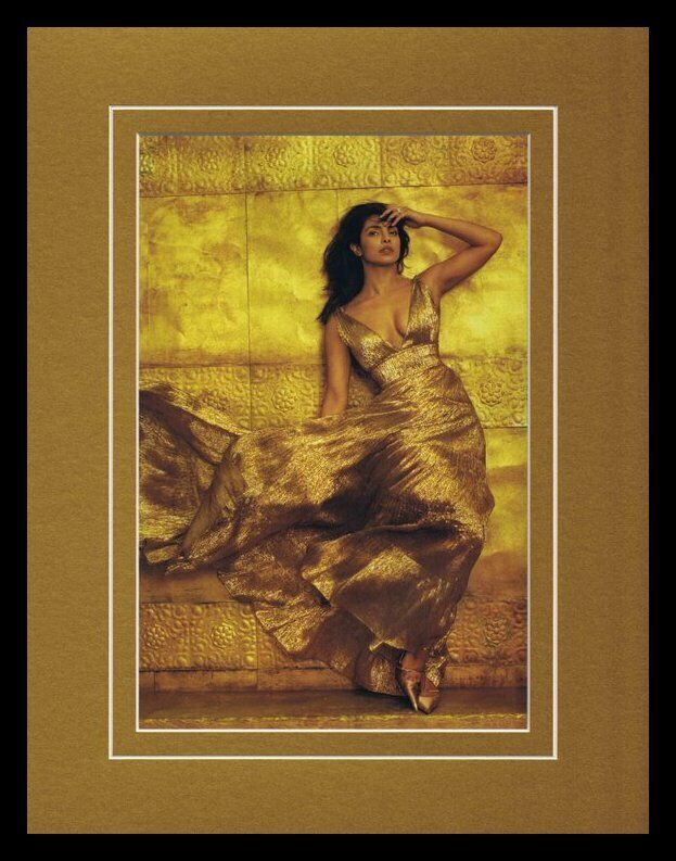 Priyanka Chopra Jonas Gold Dress 2019 Framed 11x14 Photo Display  