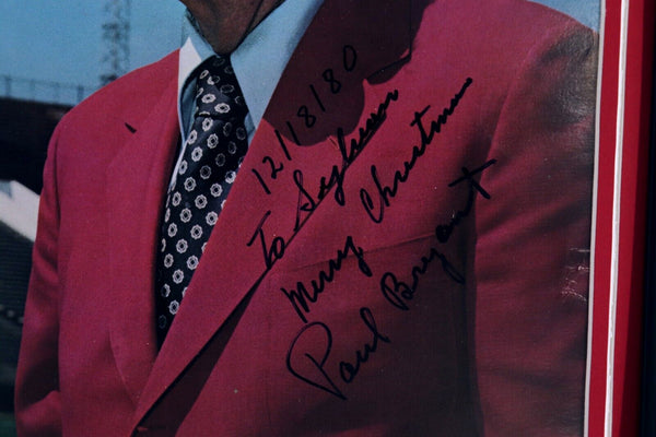 Coach Paul Bear Bryant Signed Framed 18x24 Photo Display 1980 Alabama