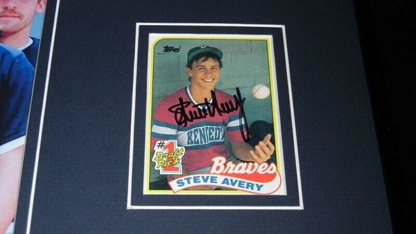 Steve Avery Signed Framed 11x17 Rookie Card & Photo Display Braves