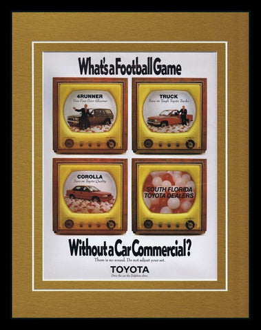 1989 Toyota 4Runner / Corolla Framed 11x14 Vintage Advertisement 