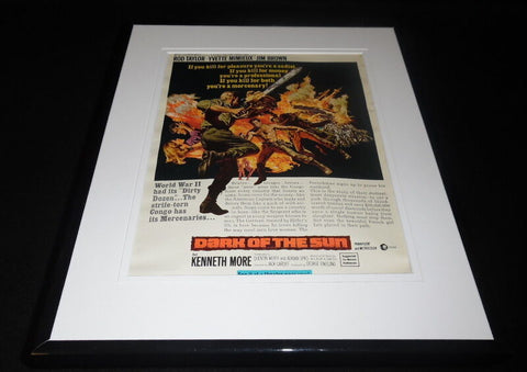 Dark of the Sun 1968 11x14 Framed ORIGINAL Advertisement Jim Brown Rod Taylor