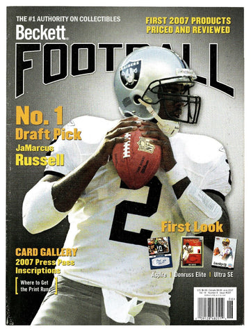 June 2007 Beckett Football Magazine #207 Jamarcus Russell Raiders