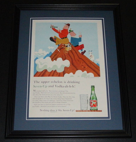 1959 7 Seven Up with Vodka 11x14 Framed ORIGINAL Vintage Advertisement