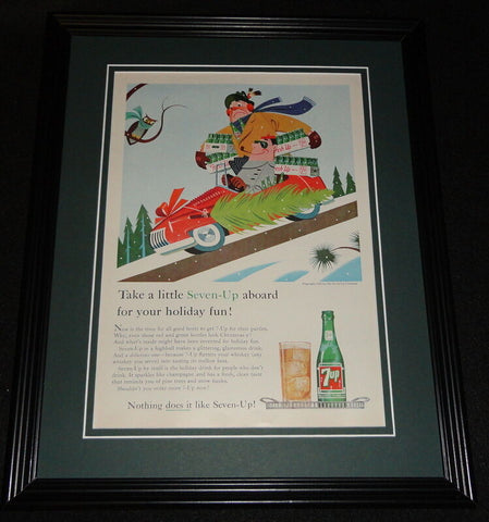 1959 Seven 7 Up Holiday 11x14 Framed ORIGINAL Vintage Advertisement B