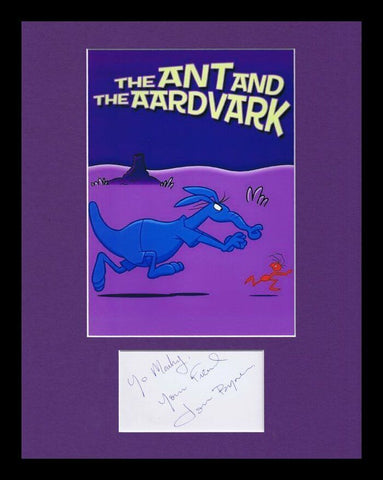 John Byner Signed Framed 11x14 Photo Display Ant and Aardvark