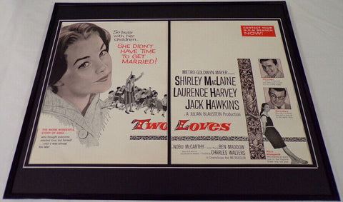 1961 Two Loves 16x20 Framed ORIGINAL Industry Advertisement Shirley Maclaine