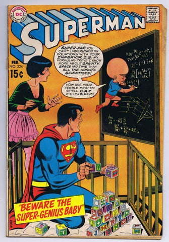 Superman #224 ORIGINAL Vintage 1970 DC Comics 