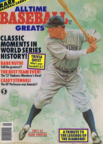 ORIGINAL Vintage 1990 All Time Baseball Greats Magazine #1 Babe Ruth